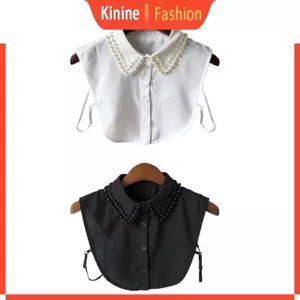 KIN Nữ Thời Trang Mới Ngọc Trai Voan Cổ Áo Sơ Mi Giả Cổ Phối Vintage Có Thể Tháo Rời