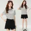 Áo thun sọc cơ bản dành cho nữ Lyocell cổ tròn đơn giản cổ điển phù hợp cho mọi trận đấu T mùa xuân hè Thẩm mỹ tối giản