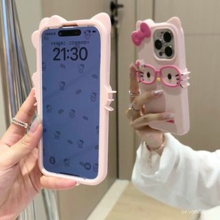Ốp Điện Thoại Thích Hợp Cho iPhone 11 12 13 14 15 16 17 Pro max Plus Air Kính Silicon Dễ Thương Mèo kitty Chống Sốc Vỏ Bảo Vệ Chống Sốc Bao Gồm Tất Cả JMWL