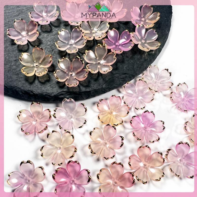 MYPANDA - 50 Chiếc Bông Tai Tóc Acrylic 19mm, Hình Hoa và Cánh Hoa, Trang Sức Tự Làm