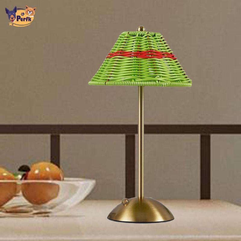 Đèn bàn không dây Retro Mây Điều khiển cảm ứng Đèn bàn LED di động hiện đại