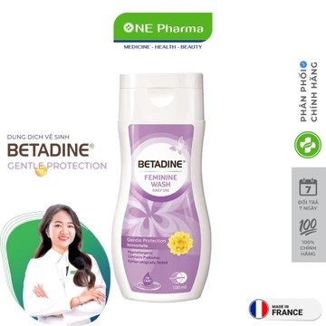 Dung dịch vệ sinh phụ nữ Betadine Gentle Protection (Chai 250ml) giúp bảo vệ dịu nhẹ, cân bằng và tự nhiên