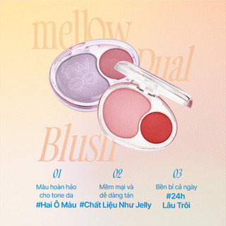 Phấn Má Hồng FWEE Mellow Dual Blush Mịn Lì, Lâu Trôi, Trang Điểm Tự Nhiên 12 Màu 7.2g