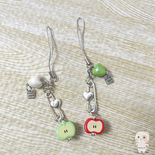 【Chamvn】Dây đeo điện thoại hình quả táo móc khóa túi xách cá nhân hóa. dây đeo điện thoại dễ thương