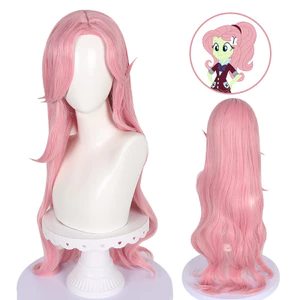 My Little Pony Fluttershy Cos Tóc Giả Công Chúa Mềm Lông Tơ Sóng Lớn Uốn Tóc Giả Mềm Ngôn Ngữ Rừng gift