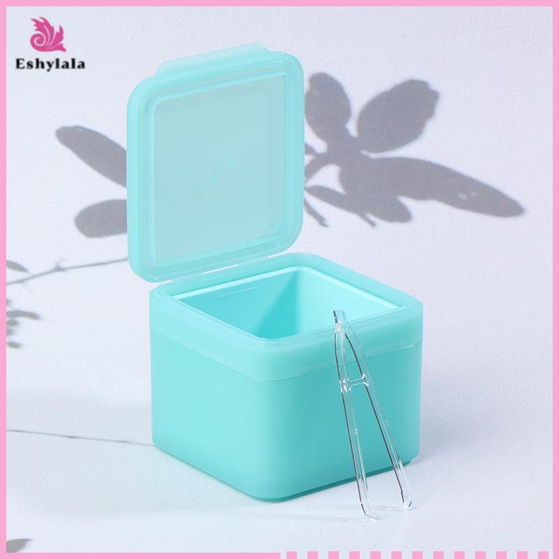 300g Dụng cụ tẩy trang vuông hai lớp Hộp bông Flip Cover Tự kết hợp Nhíp Hộp lưu trữ miếng bông [MỚI]