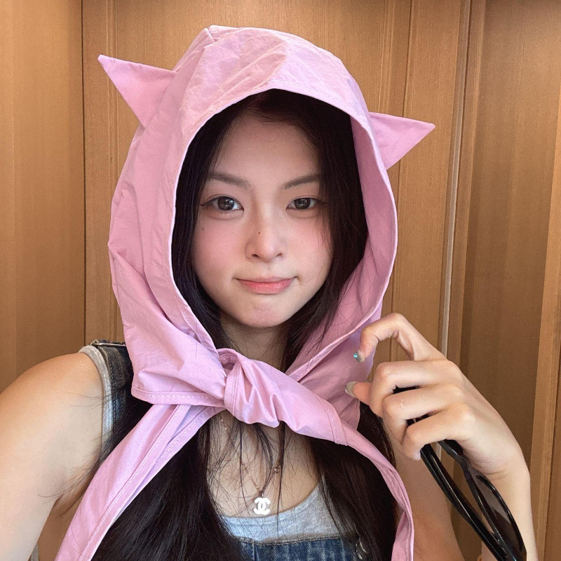 Mũ Dễ Thương Tai Mèo, Quỷ Nhỏ Mũ Ngư Dân, Hood Mỏng Bảo Vệ Tai, Chống Nắng, Nhanh Khô, Dây đeo Tiện Lợi