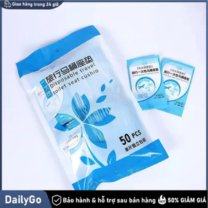 Miếng lót bồn cầu du lịch - Dùng một lần, an toàn, đóng gói riêng, 50 Chiếc / Combo 50 miếng, Dùng Một Lần, Nhựa PE