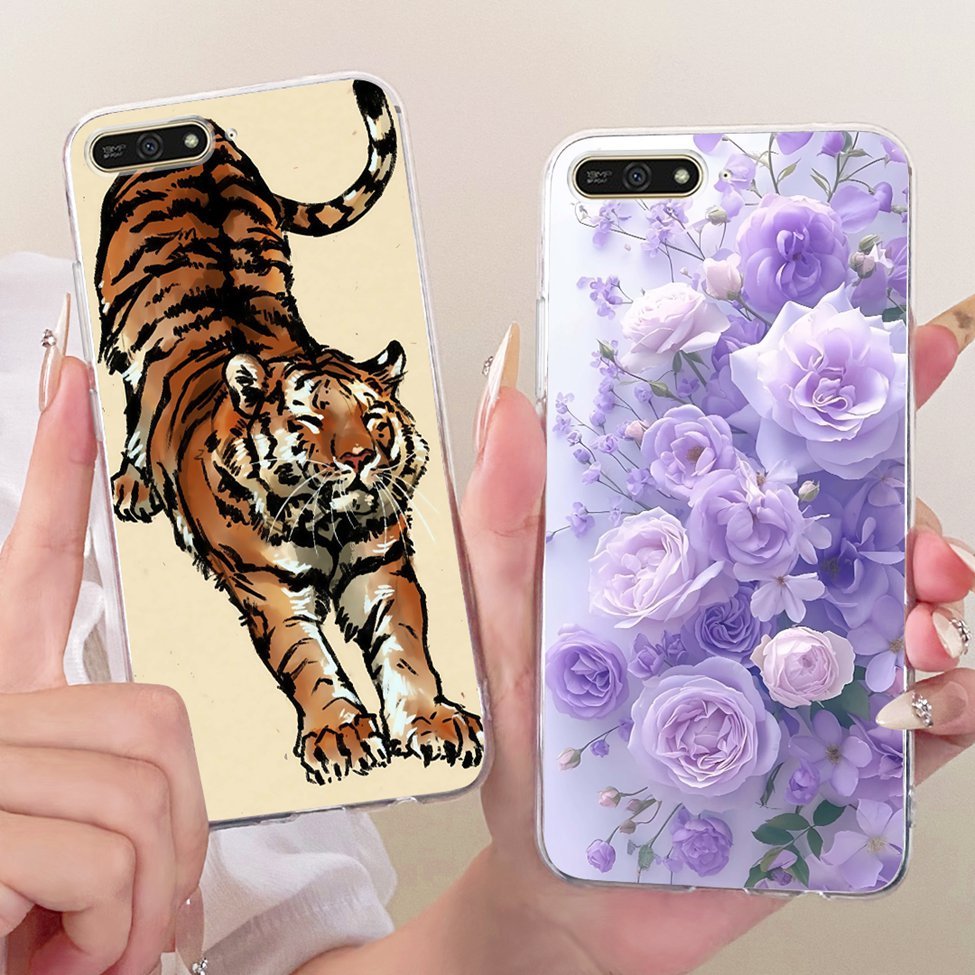 Ốp lưng trong suốt Huawei Y6 2018 ATU-L11 Vỏ sơn hình con bướm thời trang dễ thương ATU-L22 ATU-LX3 ATU-L21