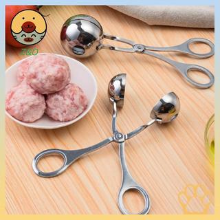 [Z & O] Quả bóng cơm, Quả bóng kem Khuôn thịt viên bằng thép không gỉ có lỗ Bạc Dụng cụ nhà bếp Dụng cụ nhà bếp Muỗng thịt viên Máy làm thịt viên.