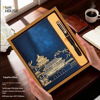 PlumHOUSE Bộ Hộp Quà Tặng Sổ Tay Thủy Triều A5 Giá Trị Cao 2026 Gửi Học Sinh Quà Lưu Niệm Phong Cách Quốc Gia Da Mềm VN