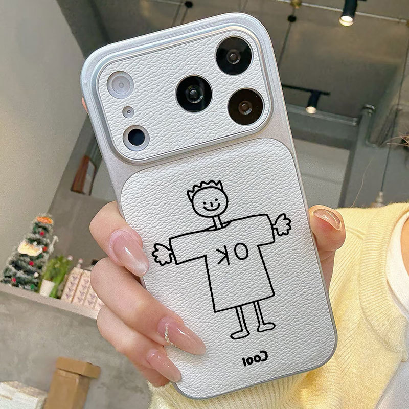 OK Ốp lưng iPhone họa tiết cậu bé Bao da mềm cao cấp đựng máy ảnh - iP 7/8/X/XS/XR/11/12/13/14/15/16/17/Plus/Air/Pro/Max