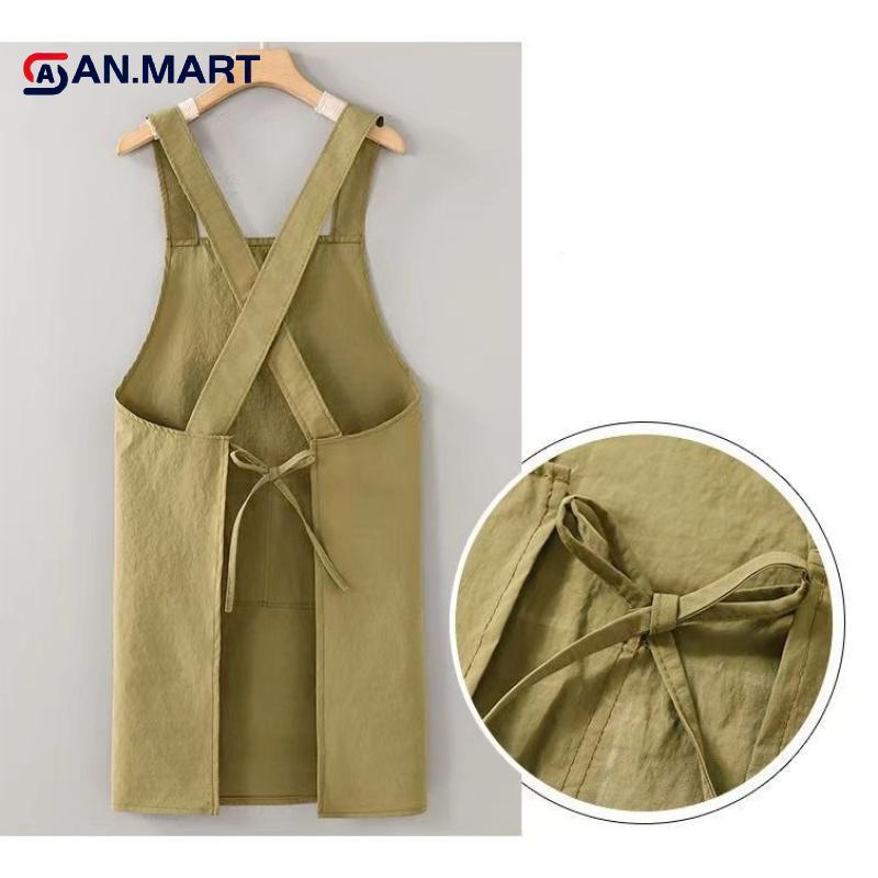 AN.MART Nấu Ăn Tạp Dề Nhà Bếp Thoáng Khí Chống Mài Mòn Người Lớn Eo Tạp Dề Chống Mọc Mềm Nhà Hàng Quần Áo Làm Việc Nhà VN