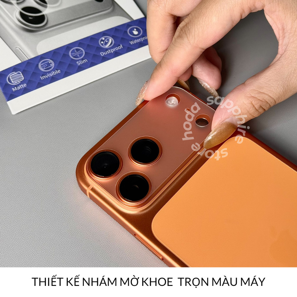 [Chính Hãng] Dán Camera PET Nhám Mờ URR Chống Trầy, Kháng Nước, Cực Mỏng Cho iPhone 17 Pro Max Series