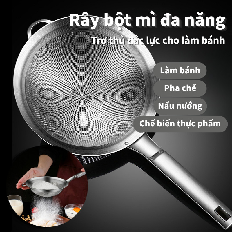 Rây Lọc Inox304 Vớt Inox Lưới Nhỏ Lọc đều Hoàn Toàn, Phù Hợp Mọi Nhu Cầu Sử Dụng 14/16/18cm