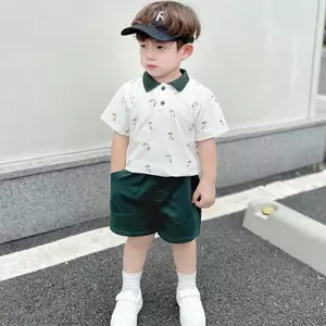 Bộ quần áo Polo In hình CÂY DỪA QUẦN XANH cho bé yêu, cotton mềm mát