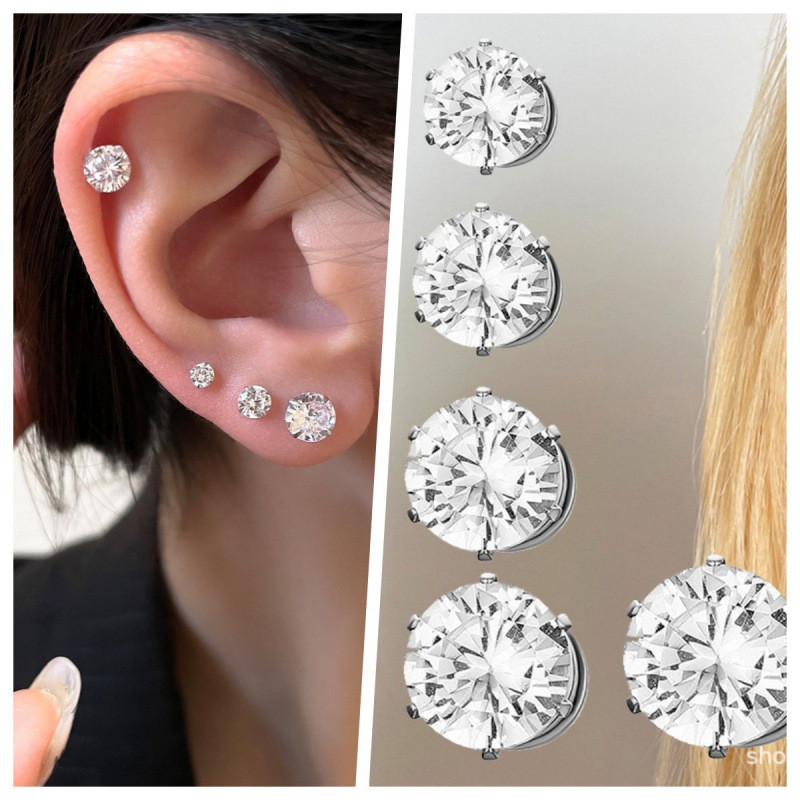 2026 Phong Cách Mới Không Xỏ Tai Zircon Kẹp Tai Từ Tính Phiên Bản Hàn Quốc Nhẹ Sang Trọng Không Xỏ Bông Tai