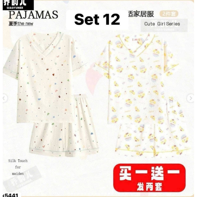 SET 2 BỘ NGỦ CỔ TIM HỌA TIẾT DỄ THƯƠNG (10-17)