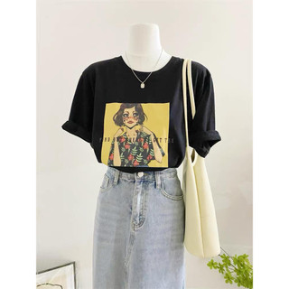 （Giao hàng 24h）Angela Áo Thun Cotton 4 Chiều In Hình 3 Gấu Trắng Hàn Quốc