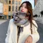 PNPIA- Khăn choàng nữ Thi in hình cổ vũ được ghép đôi với khăn choàng sel Khăn quàng cổ thông thường