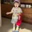 Váy mùa hè Phim hoạt hình ba chiều dễ thương tay áo Raglan phong cách phương Tây Áo phù hợp