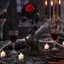 1 Thân Hoa Nhân Tạo Halloween Phong Cách Gothic Hoa Hồng Nhánh Bình Trang Trí Thủ Công DIY Trang Trí Ngày Lễ Nhà