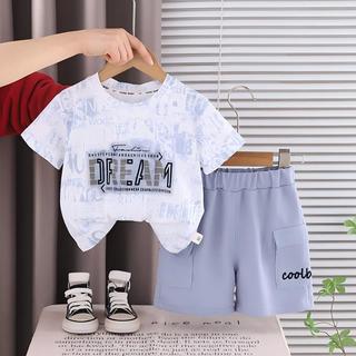 (1-18Yrs) Bộ áo thun & quần short họa tiết mùa hè dành cho trẻ em thường ngày in hình bé trai bé gái Thời trang trẻ mới biết đi 2 món