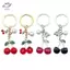 HFTOY Cherry Mặt Dây Chuyền Móc Khóa Dành Cho Nữ Dễ Thương Túi Trang Trí Đa Năng Trang Sức Chìa Khóa Ô Tô Phụ Kiện Hợp Thời Trang Charm Móc Khóa ~