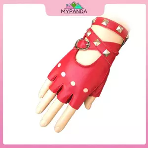 Găng tay da PU lái xe không ngón MYPANDA Motor Cool Studs Găng tay Ro Punk gợi cảm.