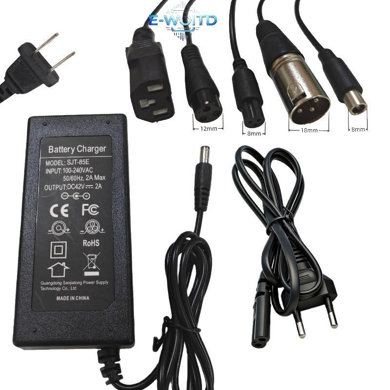 E-WOITD 1 Bộ AC 100-240V DC 42V 2A Sạc US / EU Cắm Pin Adapter Trên Lĩnh Vực Phụ Kiện 42V 2A Bộ Chuyển Đổi Nguồn Điện Mới E-WOITD