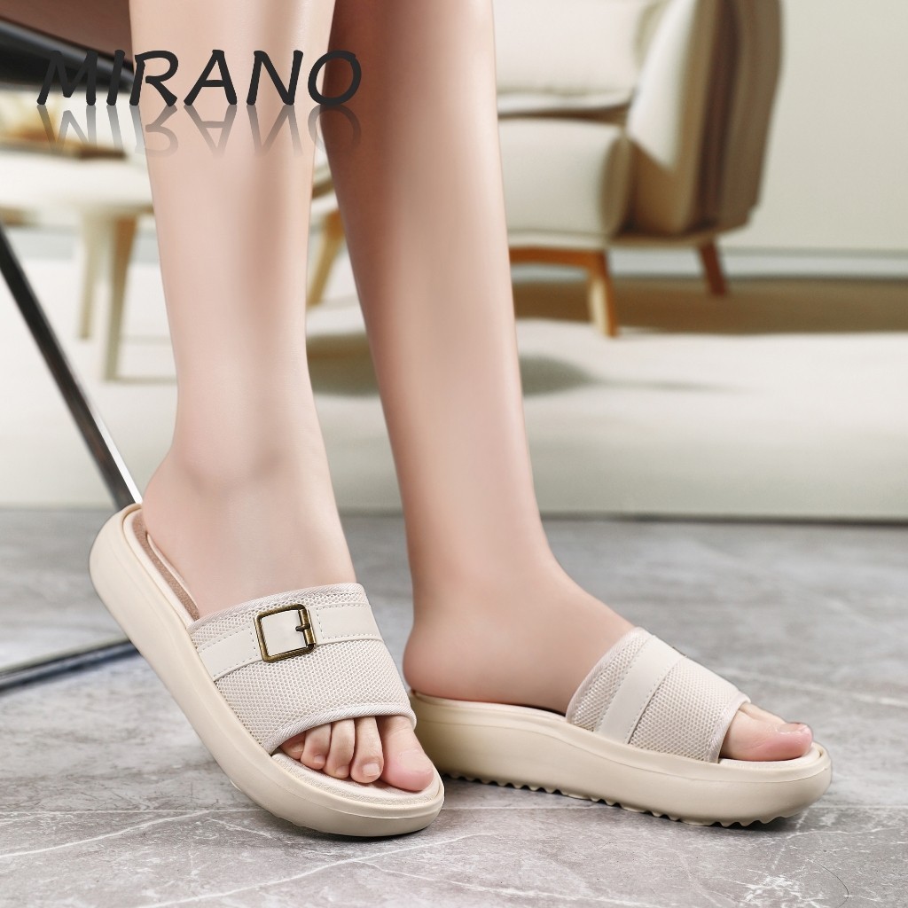 Mirano Dép  Giày Sandal Nữ  Double Quai Mềm Chống Trơn Trượt Giày Đế Bằng Thời Trang Hàn Quốc