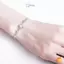 Vòng tay trái tim màu bạc cho bé gái Dây chuyền Zircon lấp lánh có thể điều chỉnh độ dài cho những dịp thường ngày và đặc biệt mới