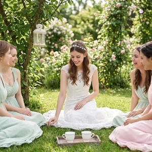 Băng đô cưới cô dâu ngọc trai pha lê thủ công phong cách Hàn Quốc
