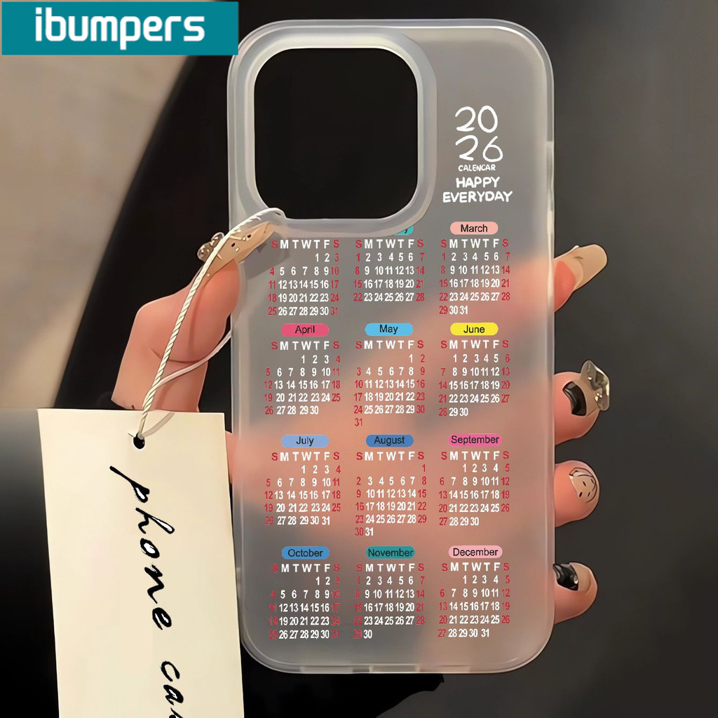 Ibumpers Ốp Điện Thoại Thanh Lịch Thẩm Mỹ 2026 Lịch Đơn Giản Trong Suốt Mờ Mềm Cao Cấp Vỏ Chống Sốc Cho iPhone 11 12 13 14 15 16 17 Pro Max IP 7 8 Plus Iphon X XS XR