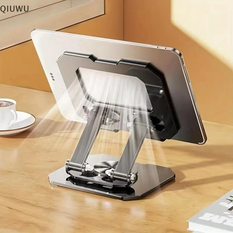 QIUWU Portable 360° Giá đỡ máy tính bảng xoay có thể điều chỉnh Giá đỡ máy tính để bàn có thể gập lại cho bàn làm việc Máy tính bảng máy tính xách tay gấp lười biếng.