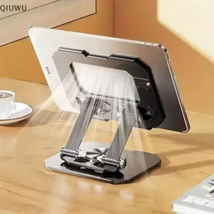 QIUWU Portable 360° Giá đỡ máy tính bảng xoay có thể điều chỉnh Giá đỡ máy tính để bàn có thể gập lại cho bàn làm việc Máy tính bảng máy tính xách tay gấp lười biếng.