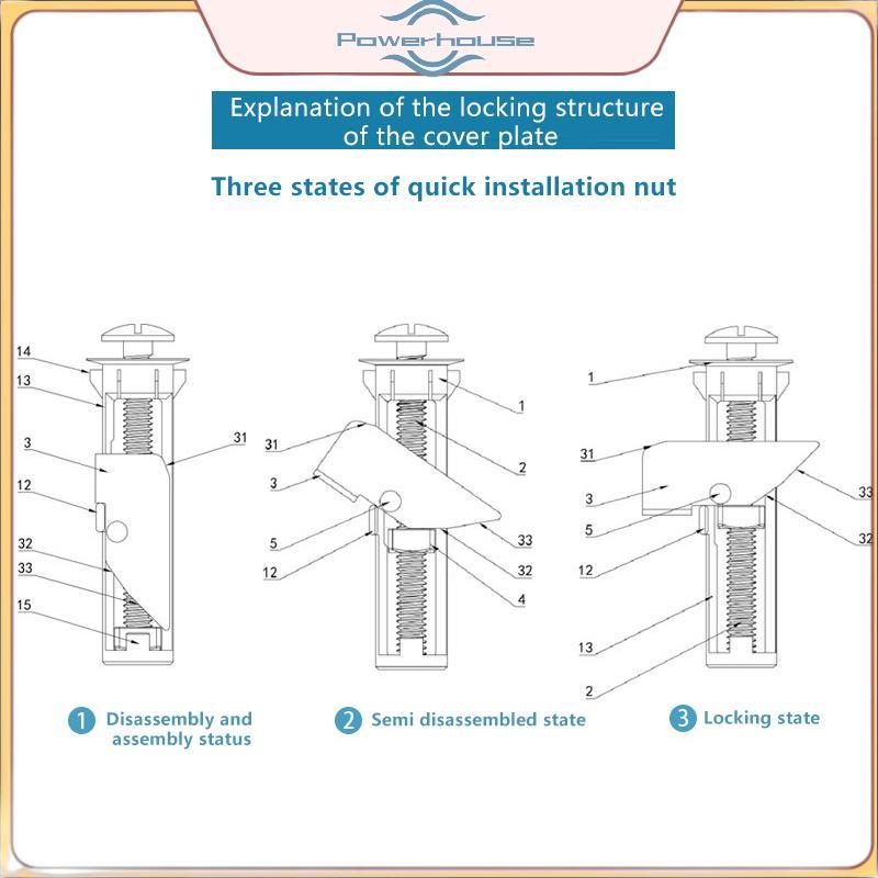 POWER Heavy Duty Toilet Seat Fastener Bolt Kit Bộ dụng cụ thay thế vít ghế vệ sinh đa năng Vỏ vệ sinh Phụ kiện cố định.