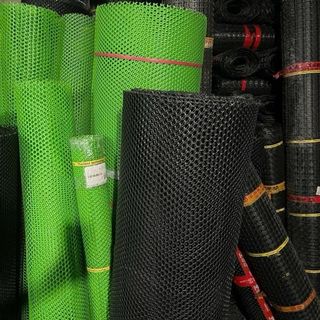 Cao 1,5M dài 5M. Lưới mắt cáo xanh, đen( Hàng loạ A)   Hàng mỏng dẻo. Lưới làm chuồng trại. Lót sàn gà vịt.