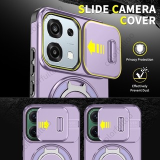 Ốp Điện Thoại Chống Sốc Oppo A6 Pro 2025 Cho Oppo A6 Pro A 6Pro OppooA6Pro A6X 4G 5G Đẩy Kéo Trượt Bảo Vệ Ống Kính Máy Ảnh Vỏ Cứng Ốp Lưng Có Giá Đỡ Vòng Kim Loại