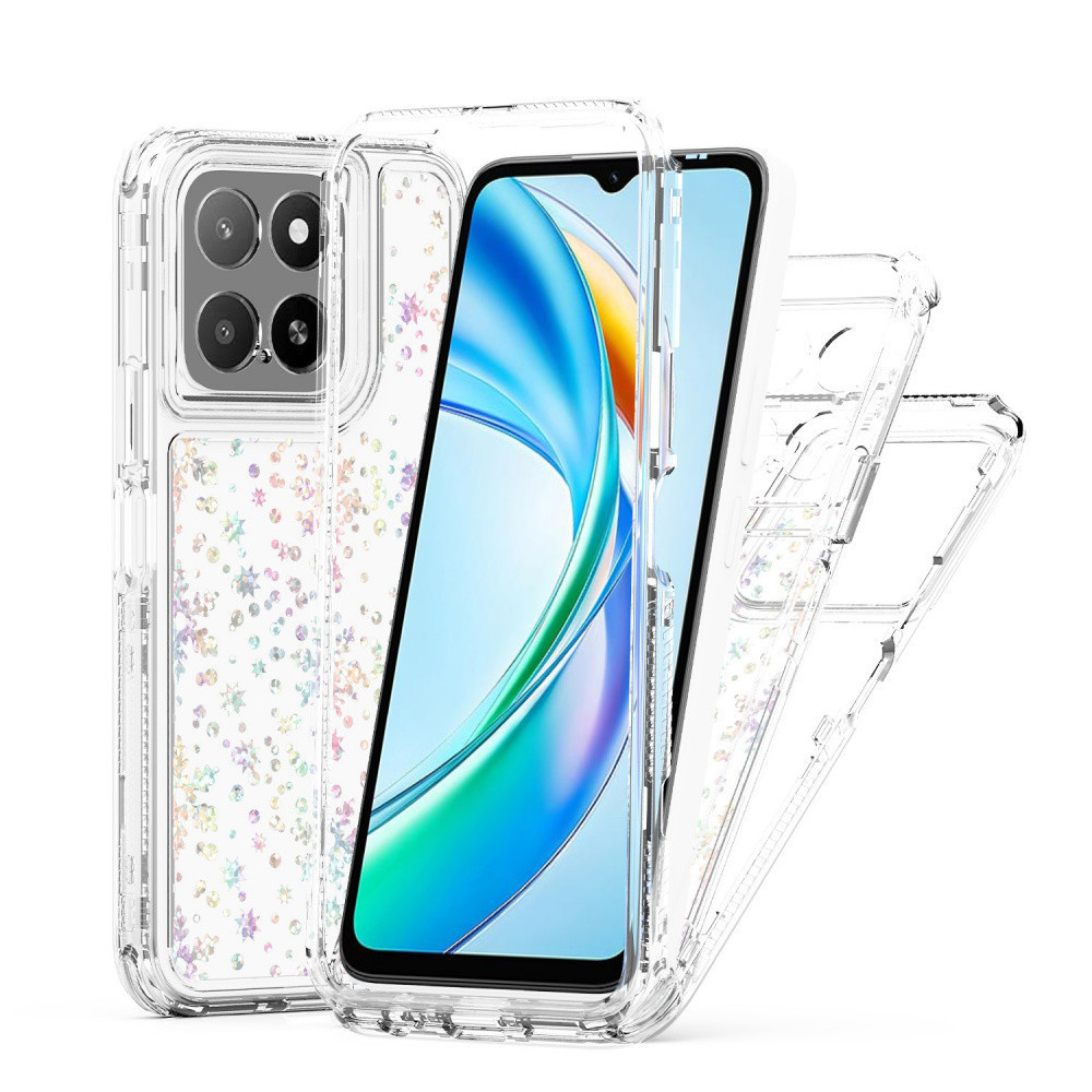 Giấy Laser Acrylic 3 TRONG 1 Làm Dày Trong Suốt Vỏ Điện Thoại Cứng Cho Huawei Honor 90 Lite Magic 6 5 Lite X9B X9A X8A X8B X7B X6B X6A X5B X40 4G 5G Bốn Góc Chống Sốc