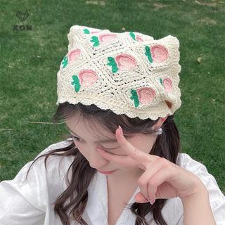 Khăn Rỗng Tam Giác Handmade Phù Hợp Mùa Xuân Hè - Màu Dâu Anh Đào
