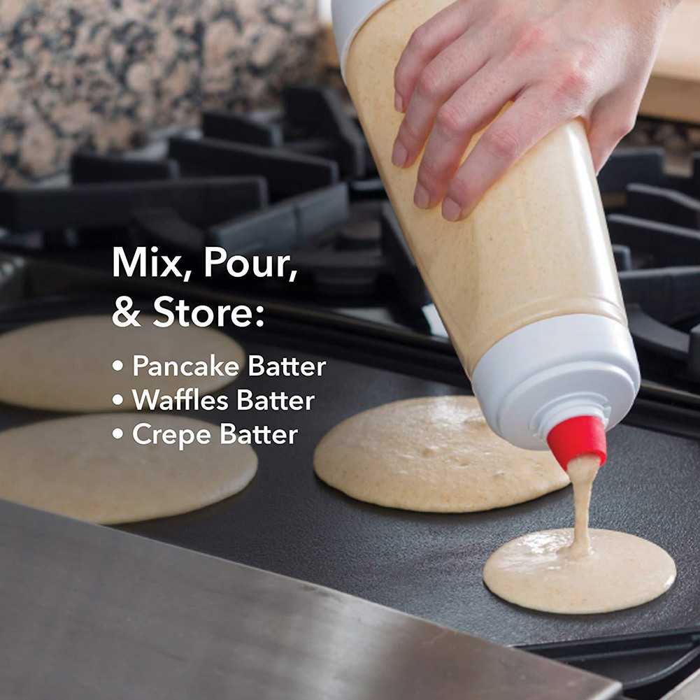 Máy phân phối bột với các vạch đo lường, dùng cho pancake, bánh quế và làm bánh tại nhà