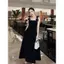 CS028 - VÁY THIẾT KẾ SANG TRONG HAI MÀU ĐEN TRẮNG VAI THUÊ HOA BẢN TO