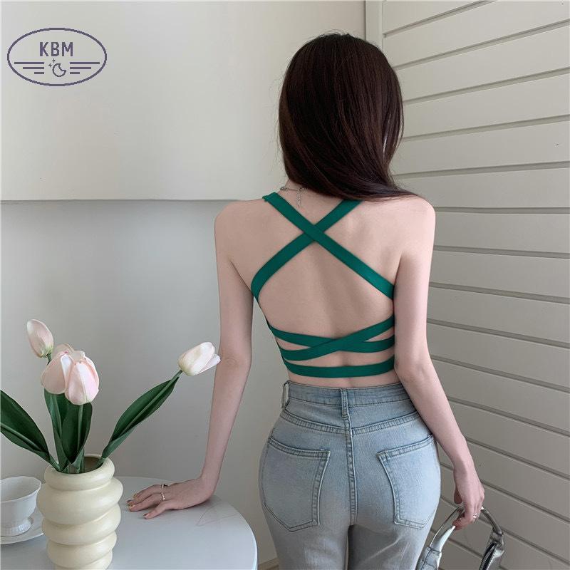 Áo Tank Top Slim Fit Cho Nữ Mùa Hè, Màu Trơn Không Tay, Có Thể Đeo Chéo Lưng