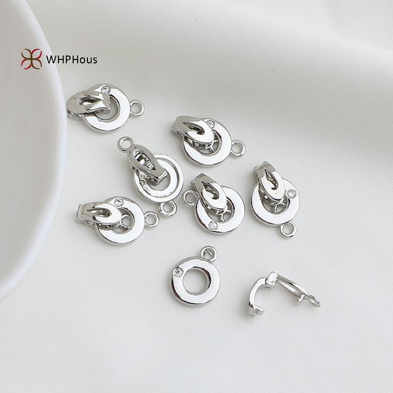 < WHPHous-t > 1 Cái Chốt Kết Nối Khóa Khóa Đồng Mạ Vàng 18K dát Zircon Ngọc Trai Cuối Khóa Trang Sức DIY Vòng Tay Vòng Cổ Cung Cấp