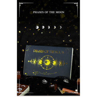 JIANWU Moon Phase Star Series Vintage Time Moon Phong Cảnh Chất Liệu Cắt Dán Tem Gỗ Sáng Tạo DIY Tạp Chí Văn Phòng Phẩm