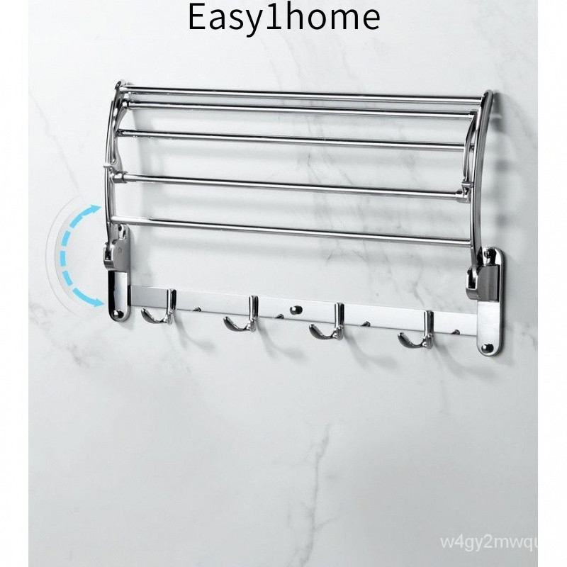 Giá Treo Khăn Tắm Gấp Động TOTO 304 Giá Treo Khăn Dày Bằng Thép Không Gỉ Treo Tường Giá Treo Hai Lớp Mặt Dây Chuyền Phần