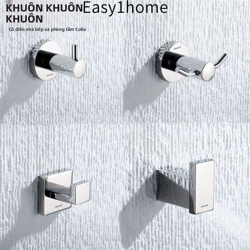 【 KOHLER 】Giá treo quần áo bằng thép không gỉ 304 cho phòng tắm cổ điển, móc đơn gắn tường có hóa đơn