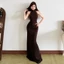 Cutenew Dây Đầm Maxi Gợi Cảm Tắt Vai Hình Eo Bodycon Thanh Lịch Nữ Mùa Hè Tính Khí Phong Cách
