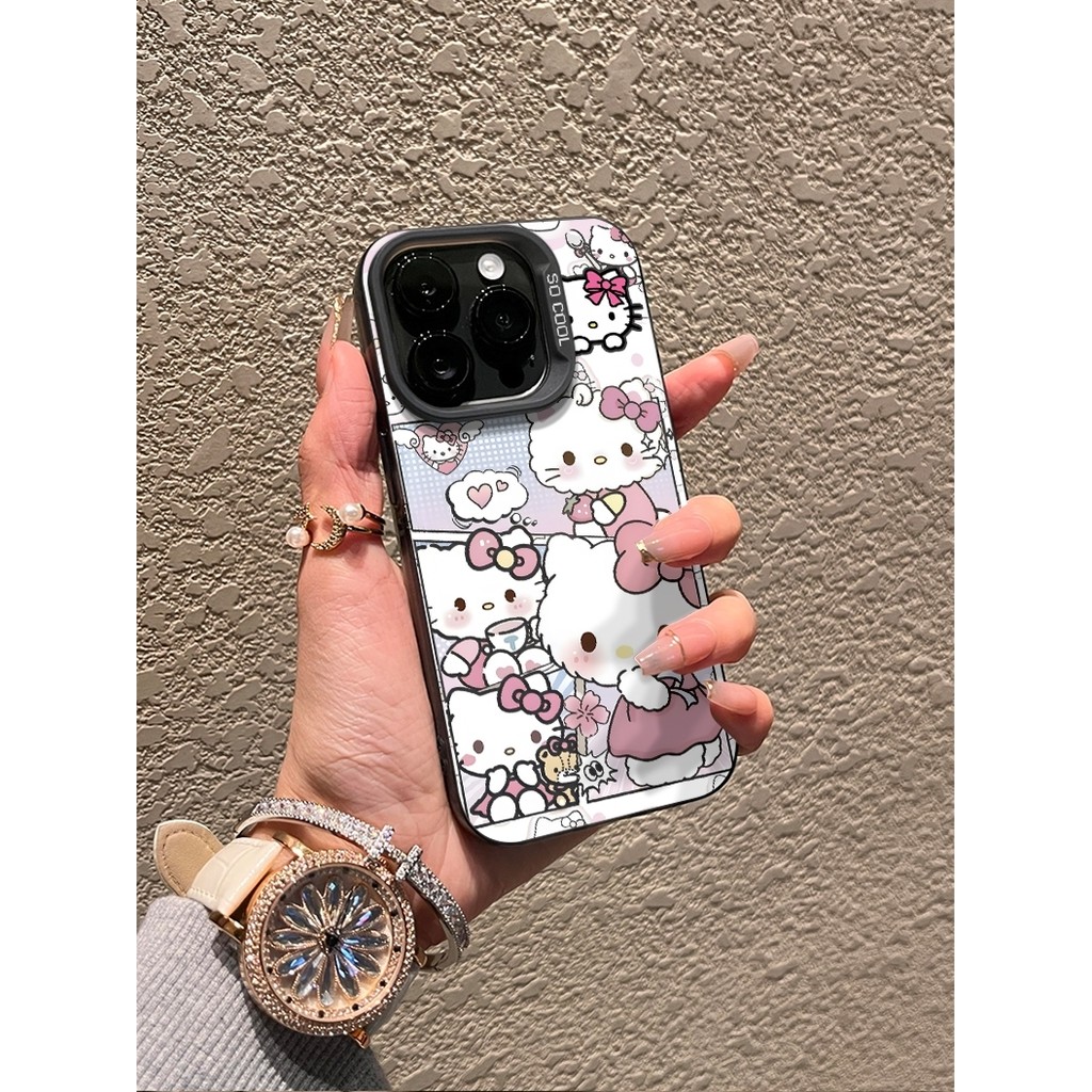 Ốp lưng chống sốc Hello Kitty truyện tranh thiết kế dễ thương độc đáo phong cách nữ tính Cấp iPhone 17/16/15/14/13/12/11